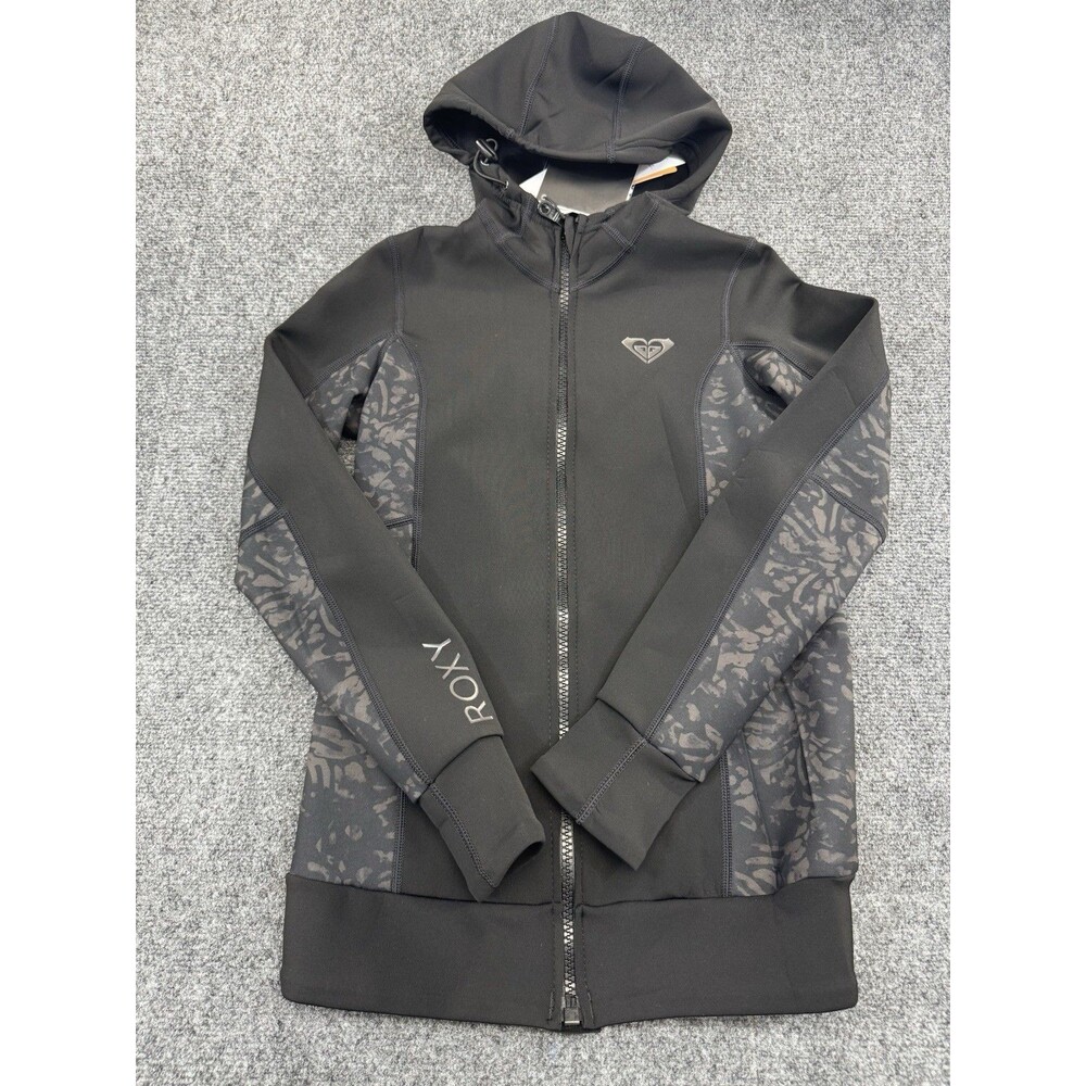 Roxy Womens Size 4 Syncro Hooded Neoprene Wetsuit Jacket Black NWT